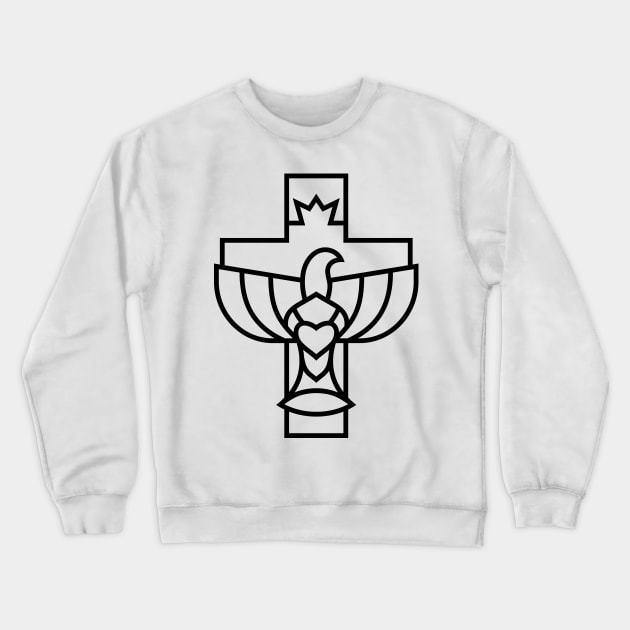 The cross of Jesus and the dove - a symbol of the Holy Spirit Crewneck Sweatshirt by Reformer